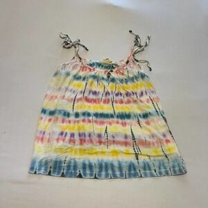 Lucky Brand white drip dye spaghetti strap tank top S